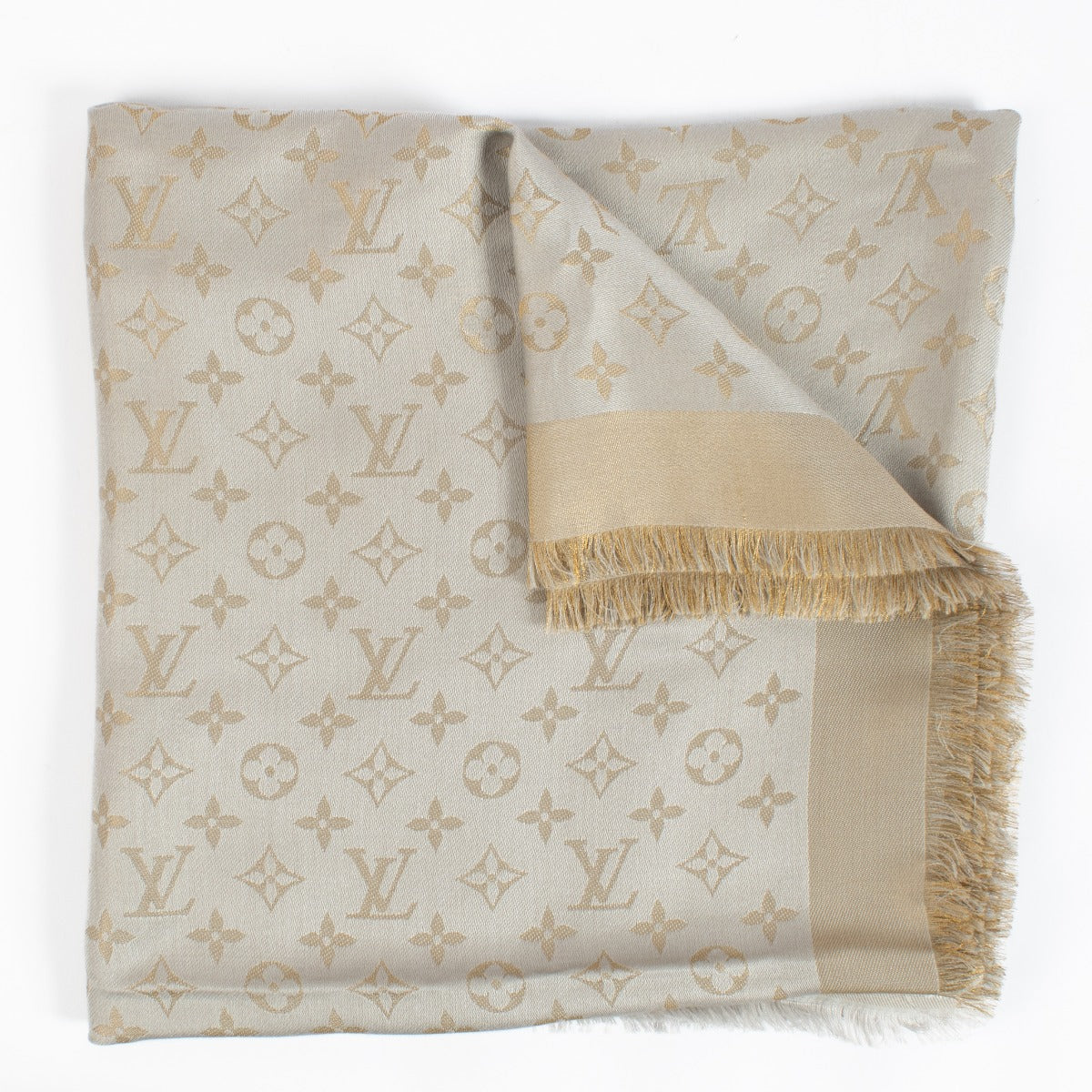Louis Vuitton Beige Rose Monogram Shine Shawl