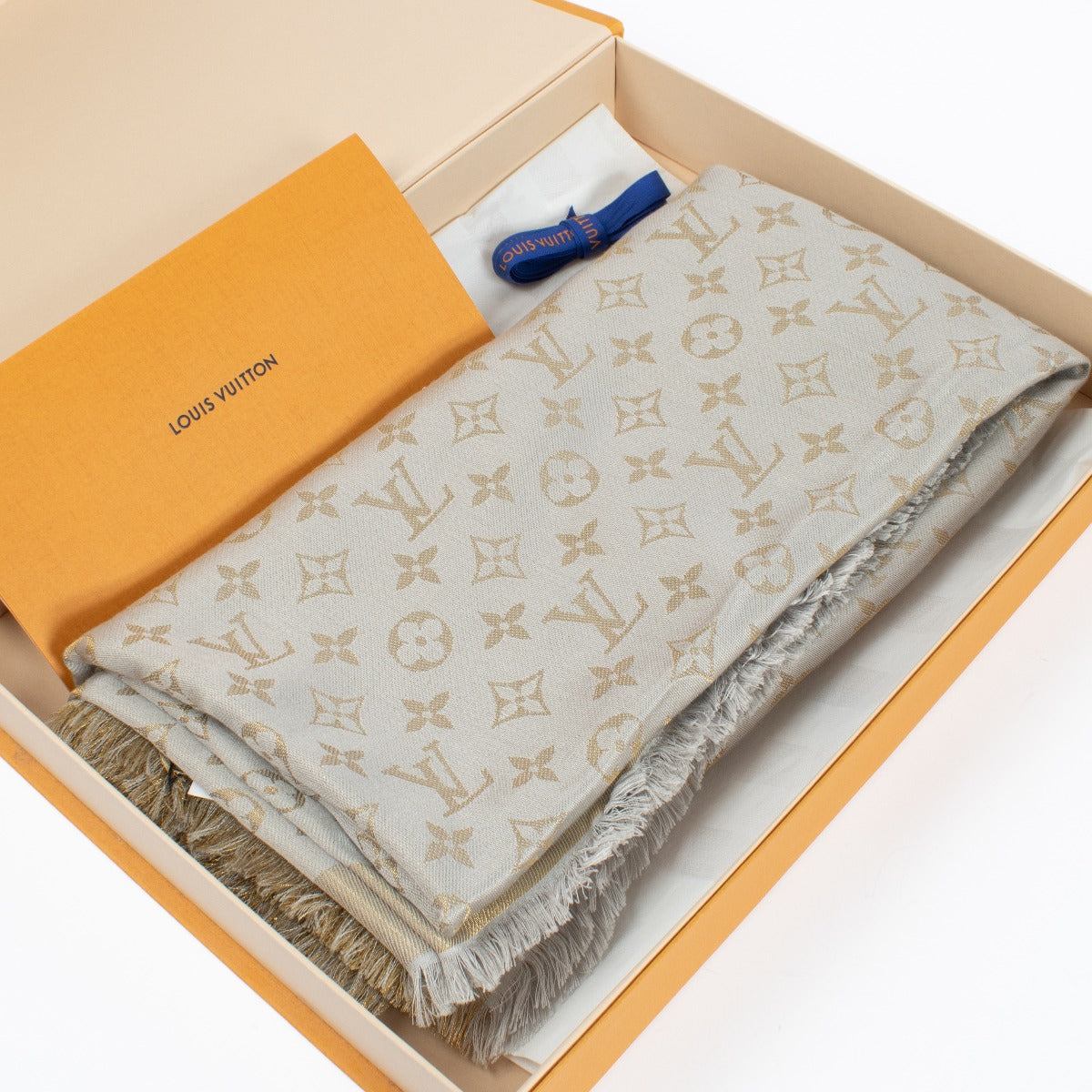 Louis Vuitton Beige Rose Monogram Shine Shawl