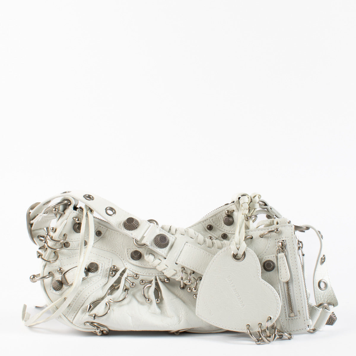 Balenciaga White Pierced Cagole XS Bag