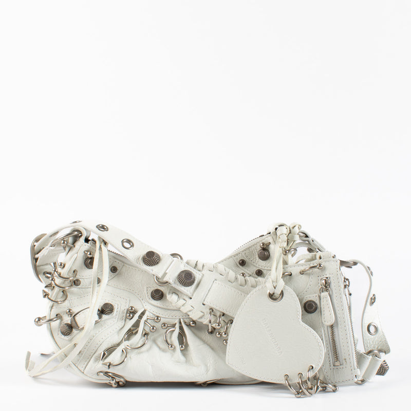 Balenciaga White Pierced Cagole XS Bag