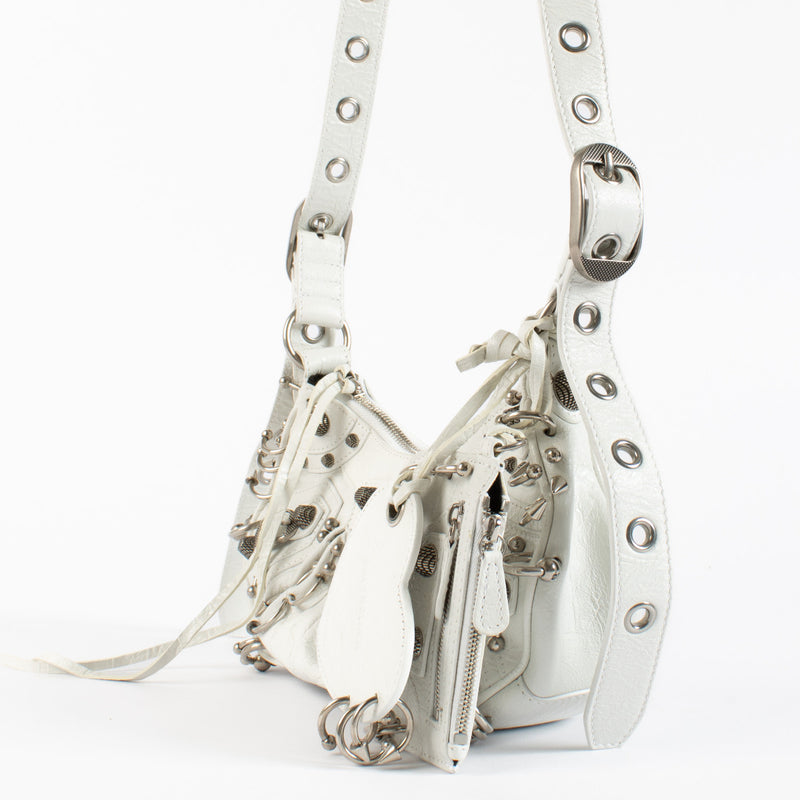 Balenciaga White Pierced Cagole XS Bag