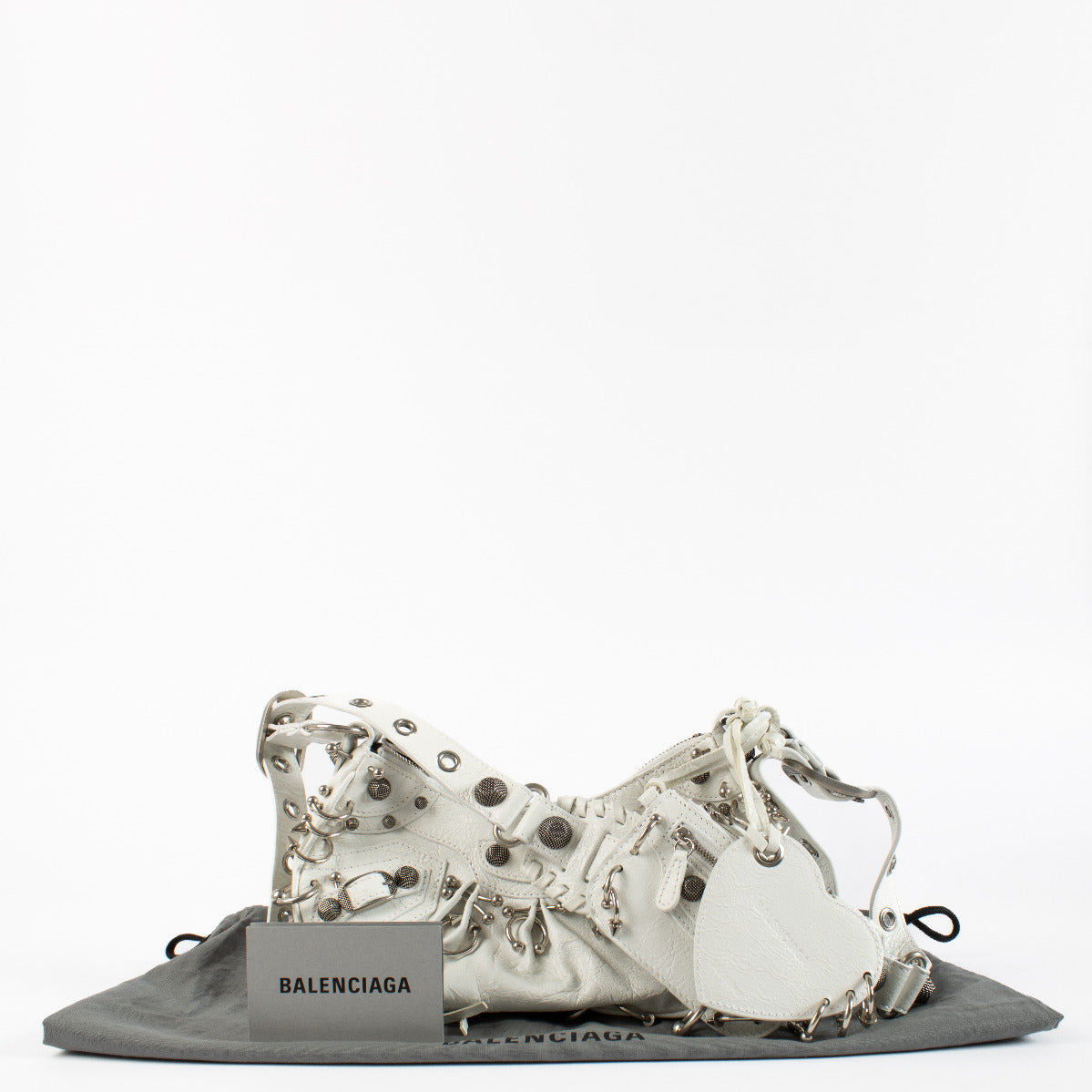 Balenciaga White Pierced Cagole XS Bag