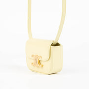 Authentic pre-loved Celine Yellow Shiny Calfskin Mini Claude Crossbody Bag on Labellov.com