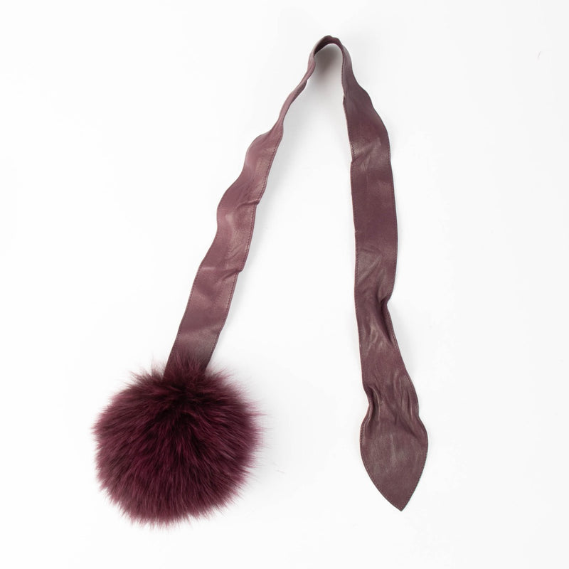 Authentic pre-loved Delvaux Prune Leather Fur Handle Ribbon on Labellov.com