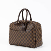 Authentic pre-loved Louis Vuitton Damier Ebene Bowling Vanity Top Handle Bag on Labellov.com