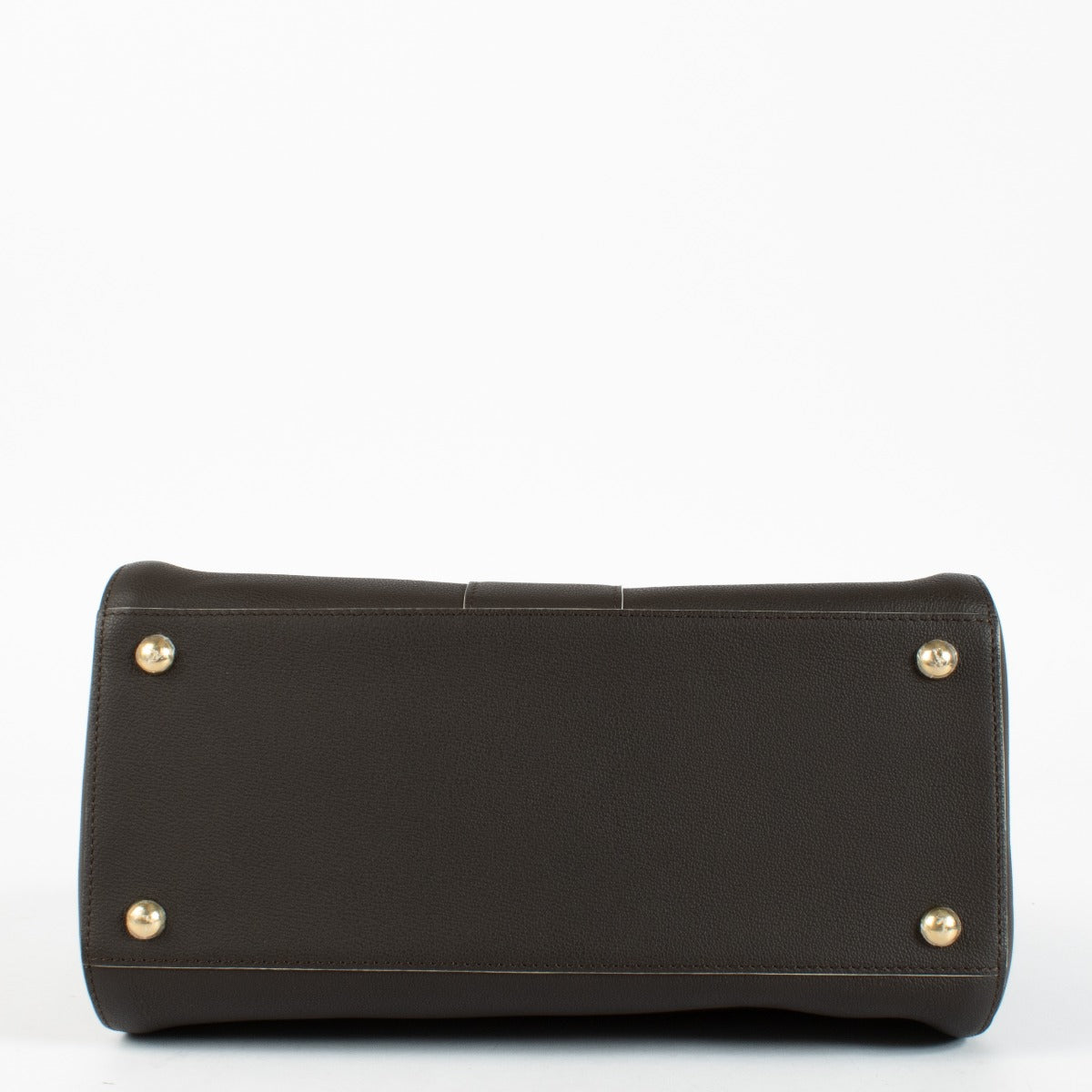 Authentic Delvaux Brillant MM in Ebène Box Calf leather a timeless luxury handbag in excellent condition at Labellov.com.