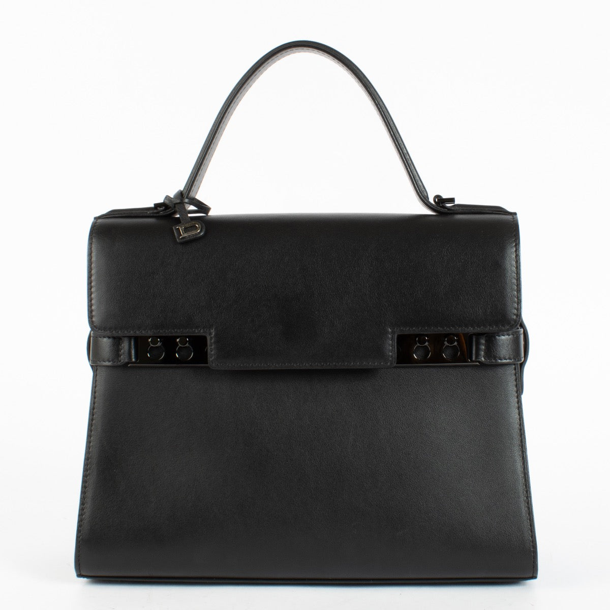 Authentic Second Hand Delvaux So Black Couple Calf Tempête MM Top Handle on Labellov.com