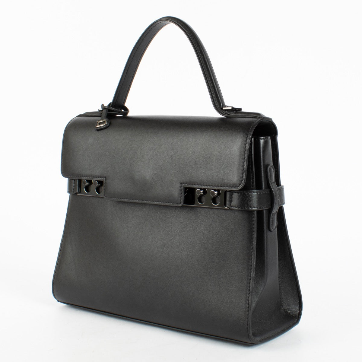 Authentic Second Hand Delvaux So Black Couple Calf Tempête MM Top Handle on Labellov.com