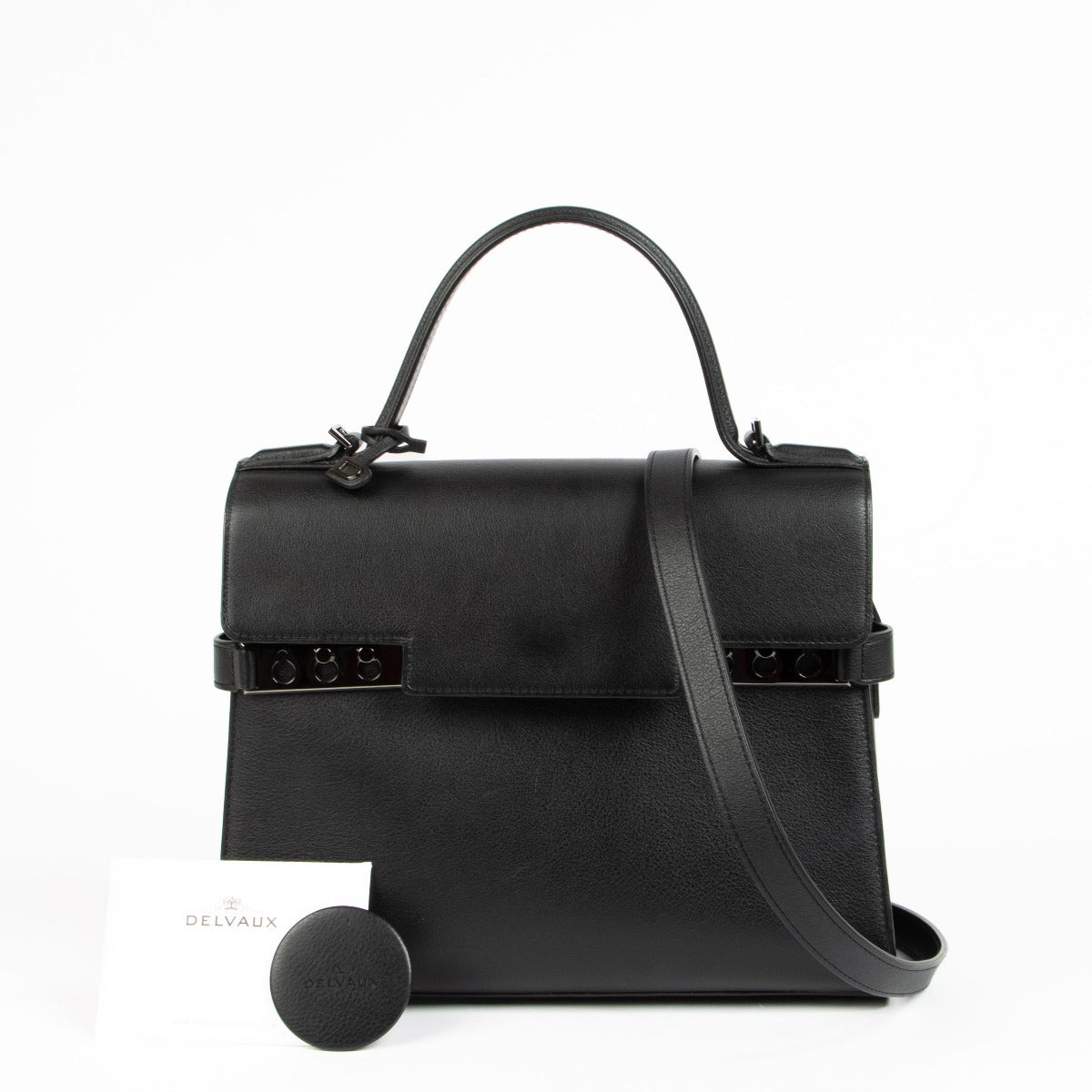 Shop this 100% authentic Delvaux Black Supple Calf Tempête MM Bag at Labellov.com