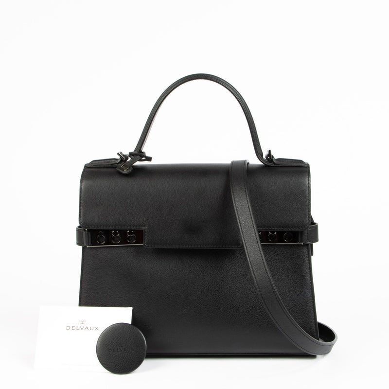 Shop this 100% authentic Delvaux Black Supple Calf Tempête MM Bag at Labellov.com
