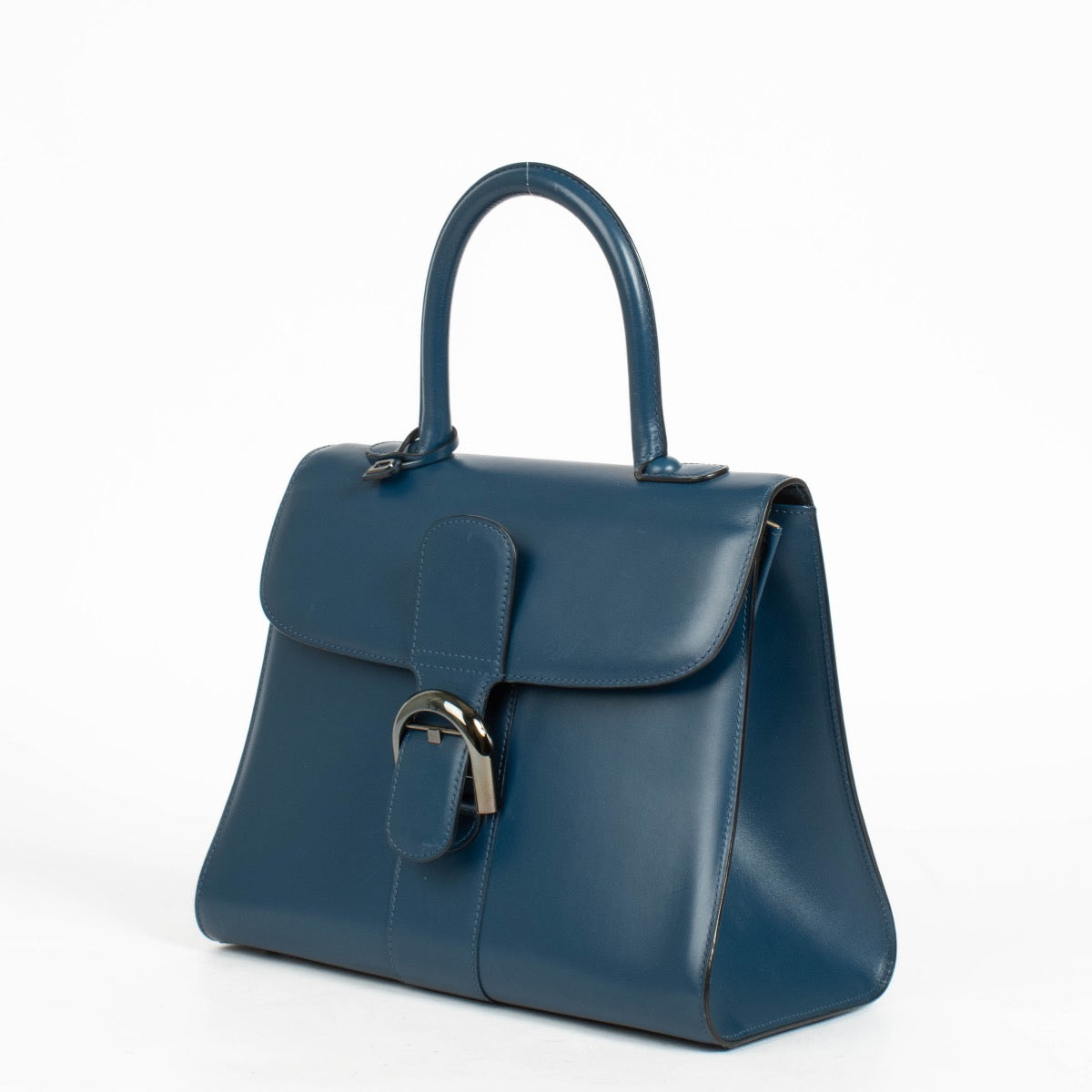 Authentic pre-loved Delvaux Bleu de Prusse Box Calf Brillant MM on Labellov.com