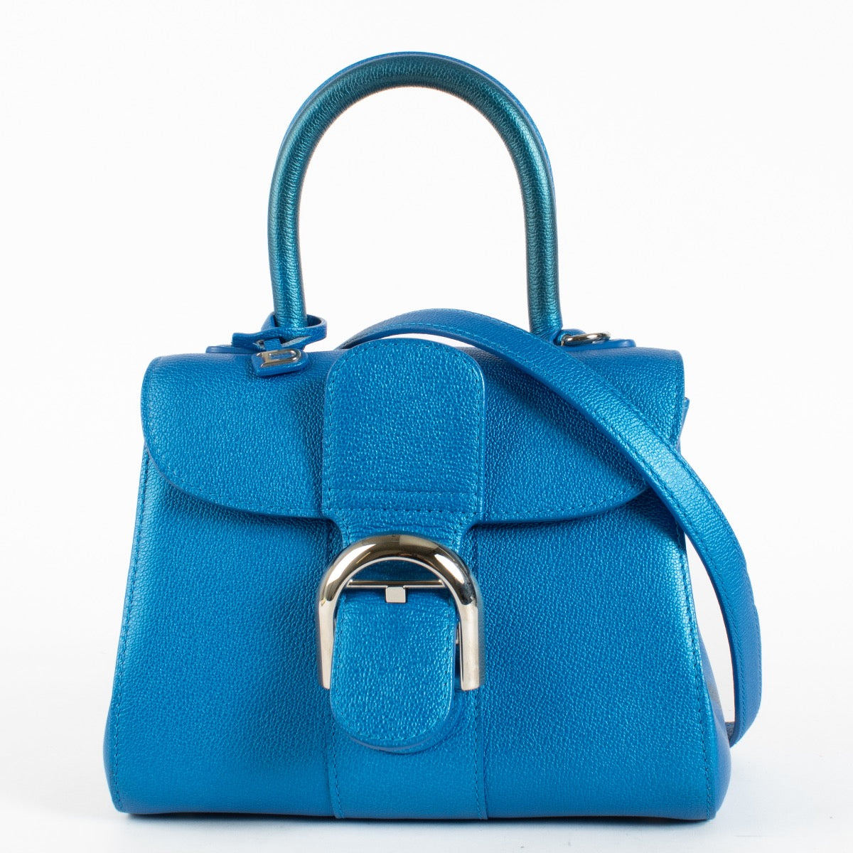 authentic preloved Delvaux Electric Blue Rodeo Calf Mini Brilliant on Labellov.com