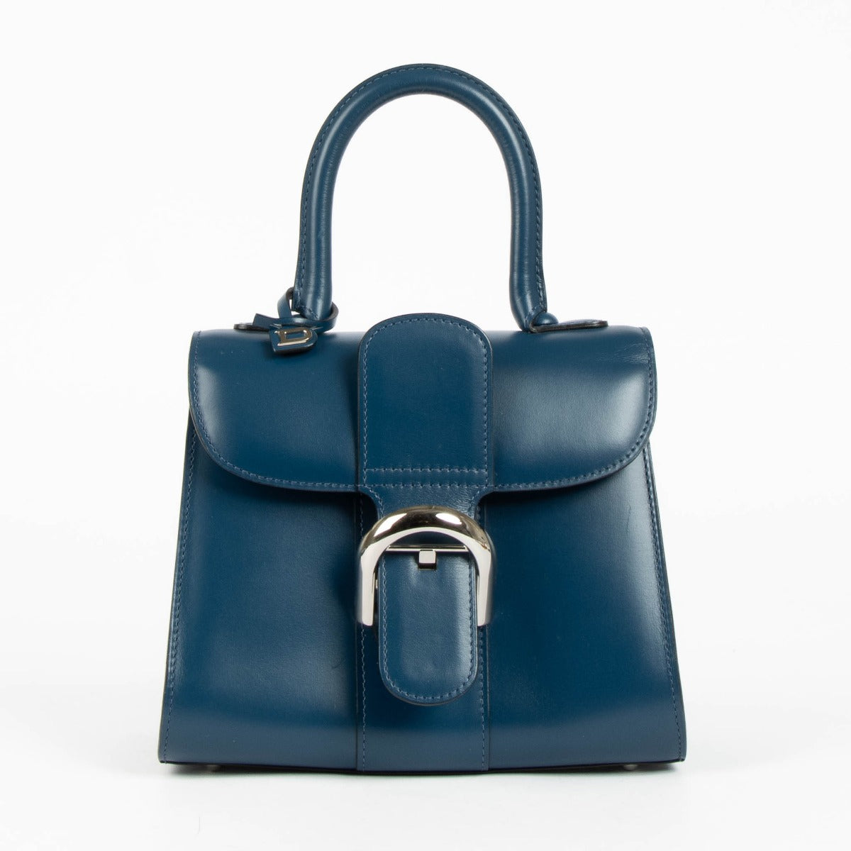 Delvaux Bleu de Prusse Box Calf Brillant Mini