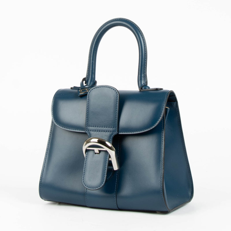 Delvaux Bleu de Prusse Box Calf Brillant Mini