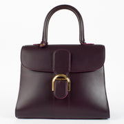Delvaux Brillant MM in Prune Box Calf leather luxury handbag at Labellov.com