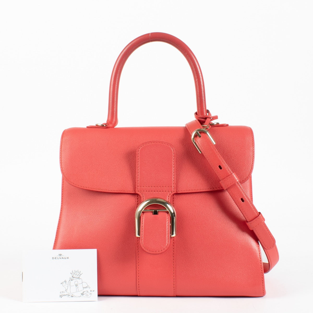 Authentic Delvaux Brillant MM in Rose Candy Rodeo Calf leather at Labellov.com.