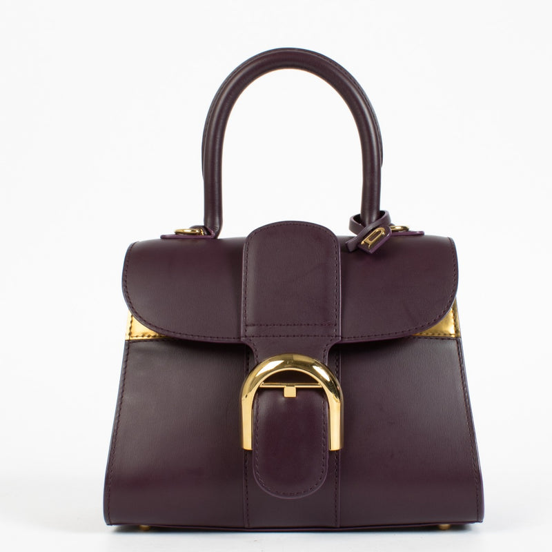 Authentic preloved Delvaux Prune/Antique Gold Box Calf Brillant Mini Mirage on Labellov.com
