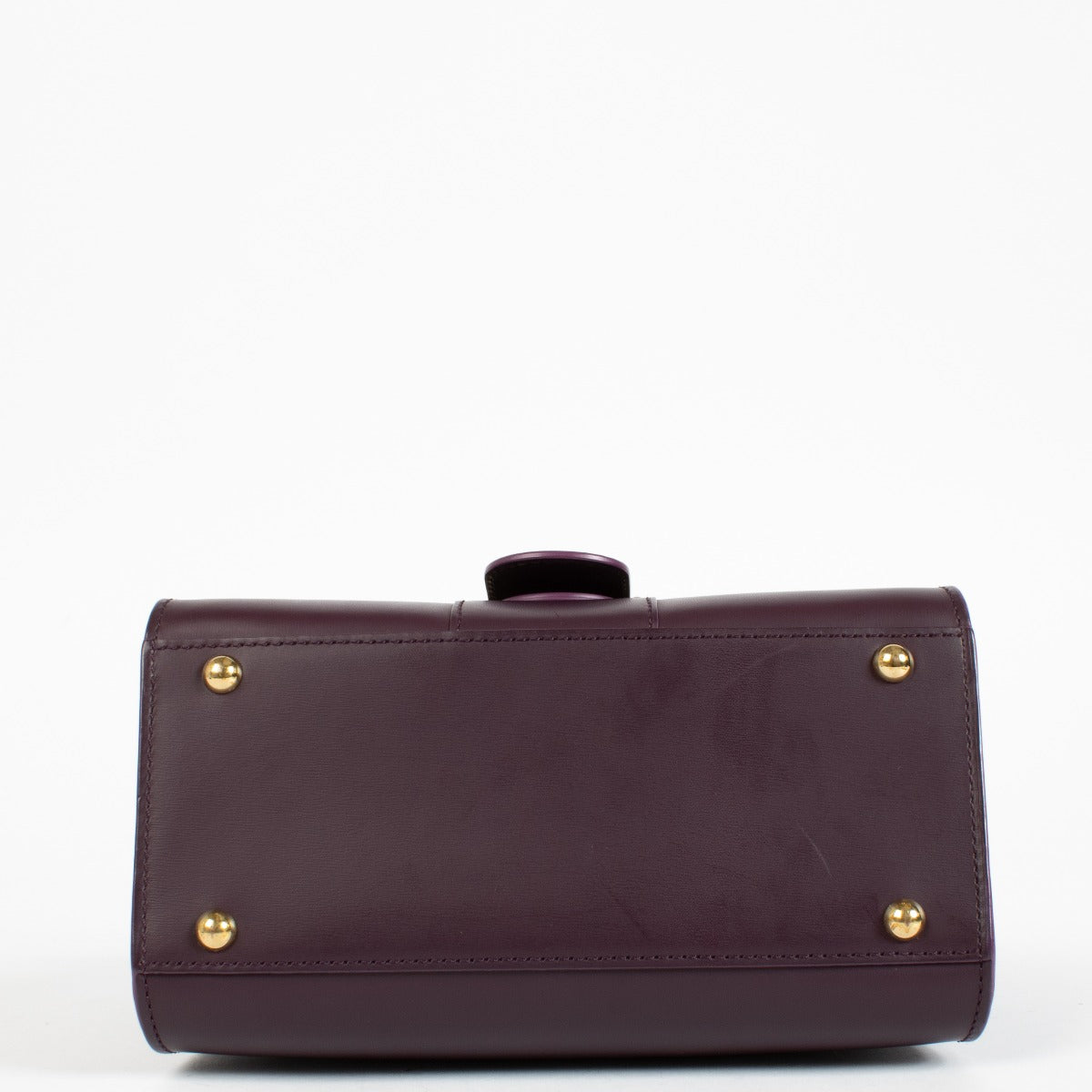 Authentic preloved Delvaux Prune/Antique Gold Box Calf Brillant Mini Mirage on Labellov.com