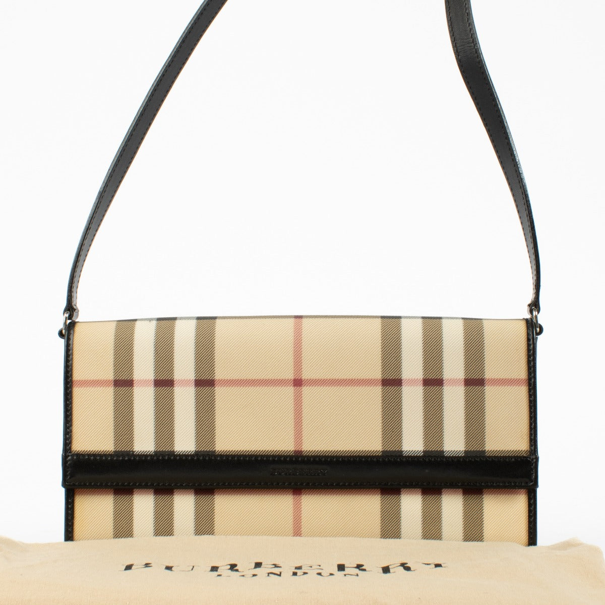 Burberry Beige Check Portemonnee met Bandje