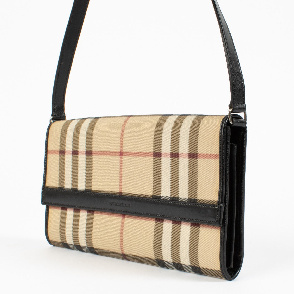 Burberry Beige Check Portemonnee met Bandje
