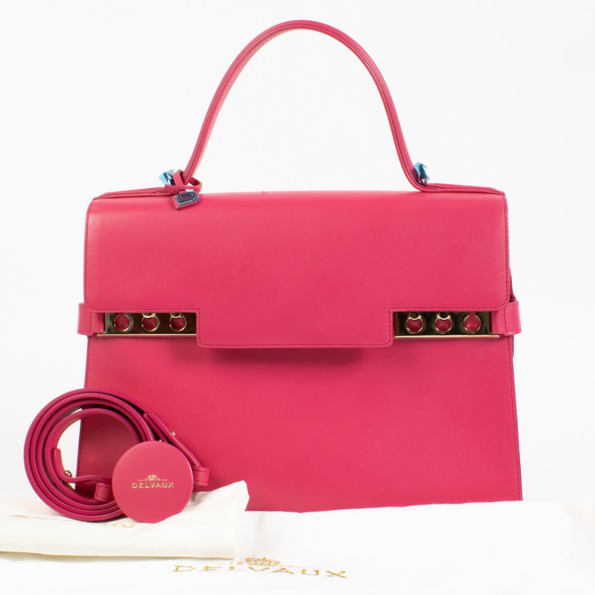 Delvaux Rose Indien Souple Calf Tempête GM