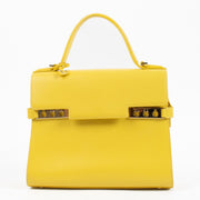 Delvaux Yellow Tempête MM Top Handle Bag