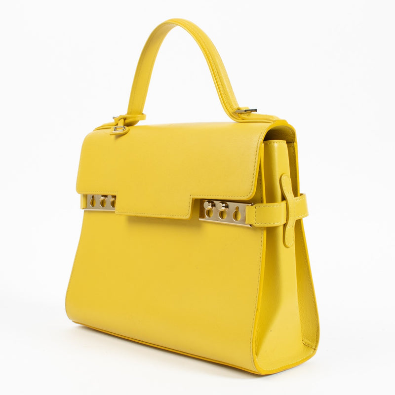 Delvaux Yellow Tempête MM Top Handle Bag