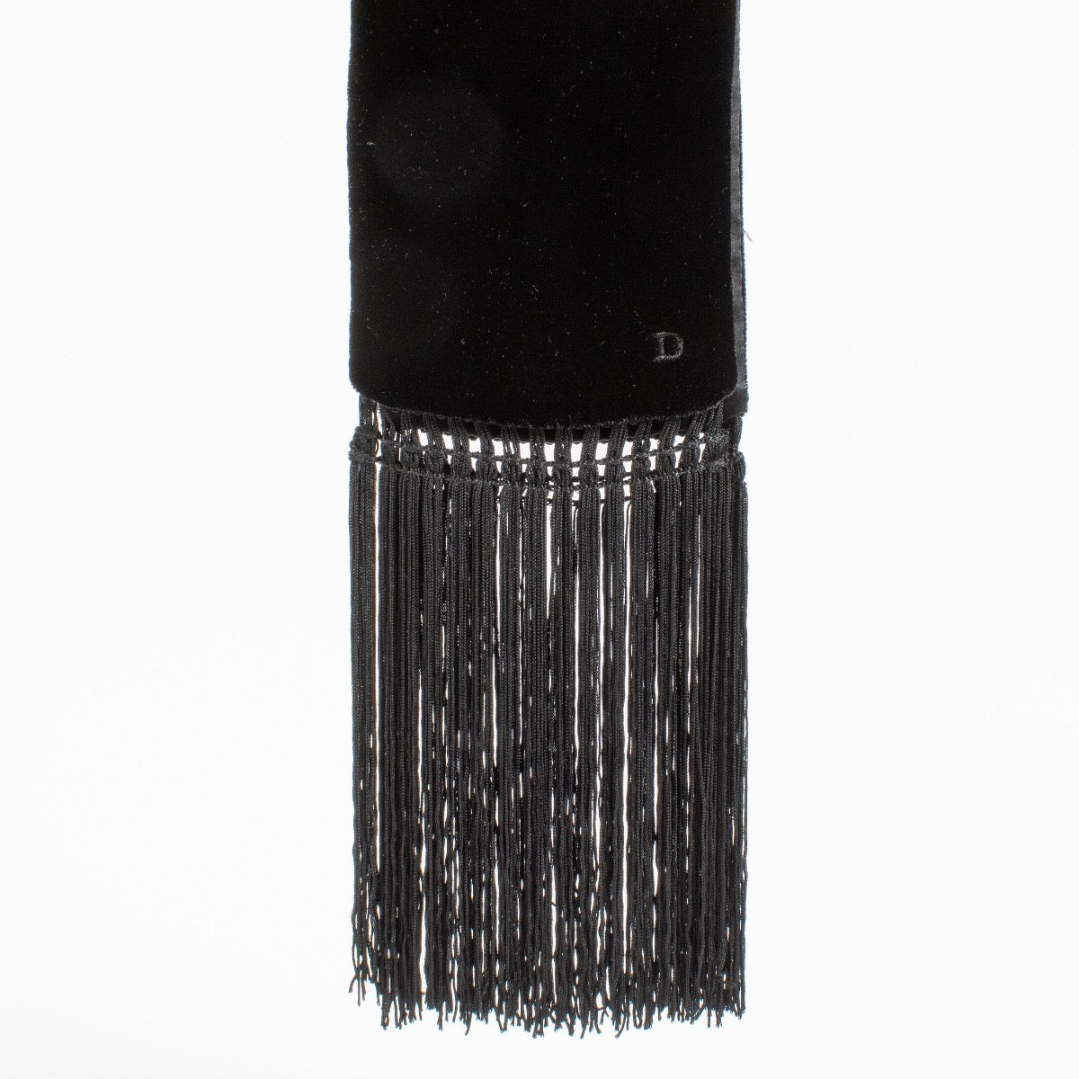 Delvaux Black Velvet Fringed Scarf