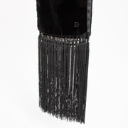 Delvaux Black Velvet Fringed Scarf