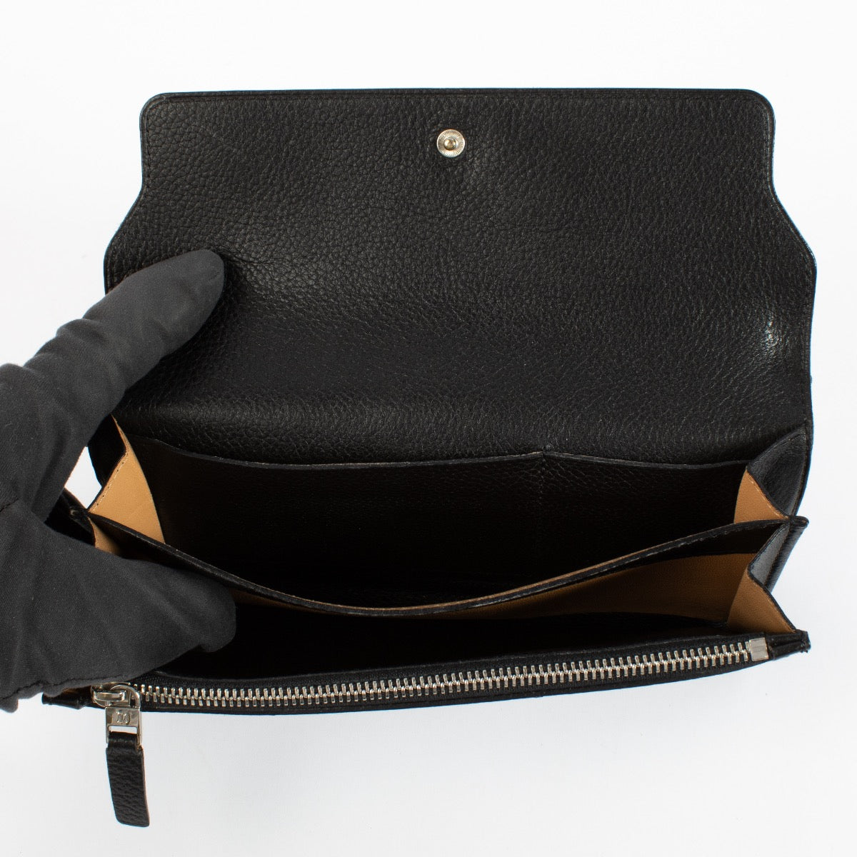 Delvaux Black Large Wallet