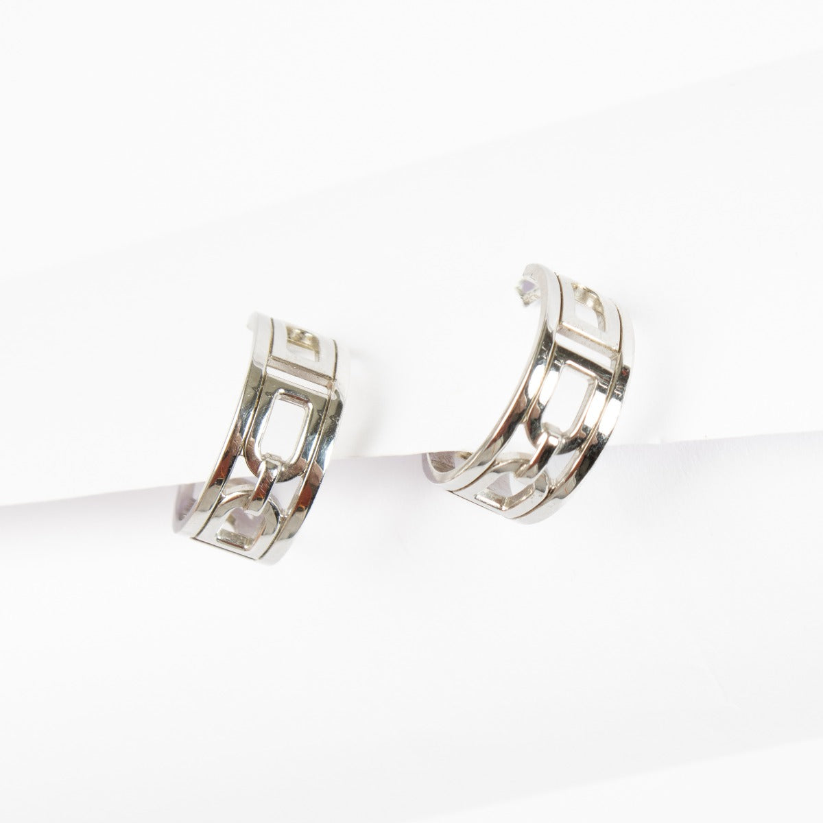 Delvaux Sterling Silver Double D Earrings