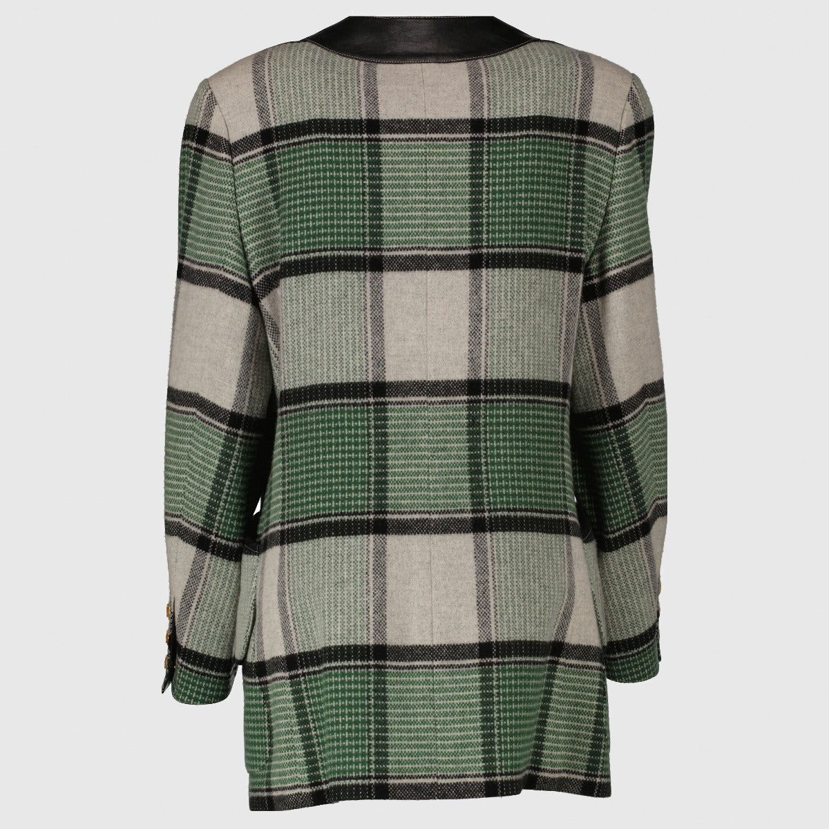 Hermès Grey Check 1980s Jacket - Size FR42