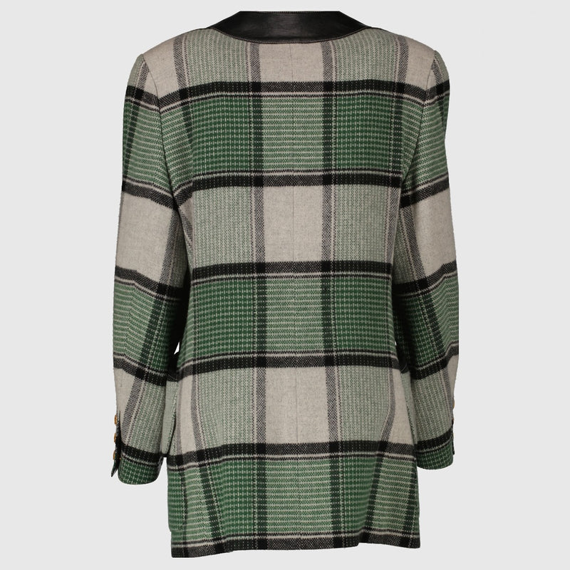 Hermès Grey Check 1980s Jacket - Size FR42