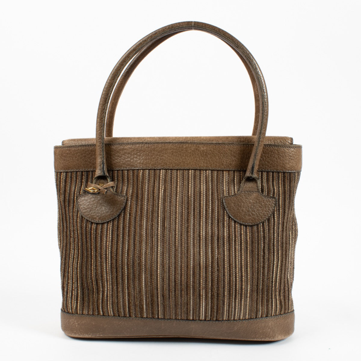 Delvaux Beige Toile de Cuir Handbag