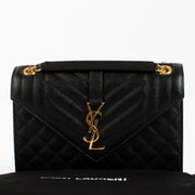 Saint Laurent Black Medium Envelope Bag