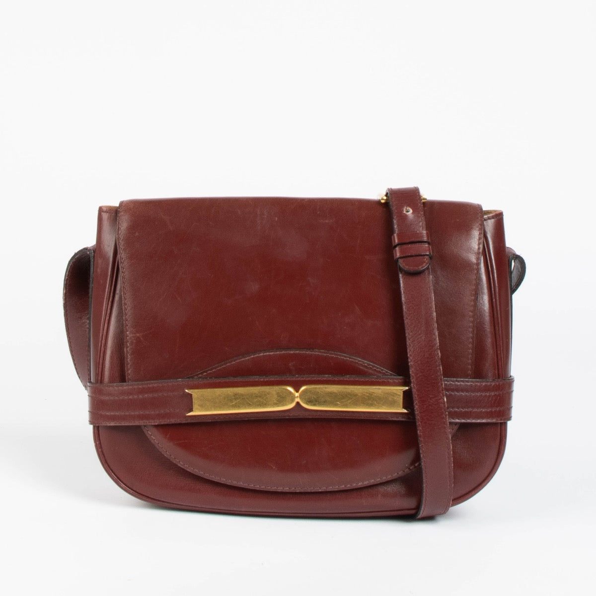 Shop this authentic Delvaux Vintage Burgundy Box Calf Bag pre-loved on Labellov.com