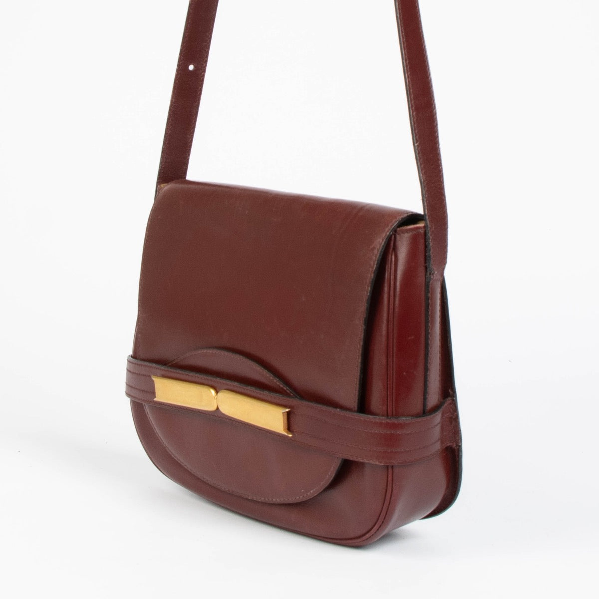 Shop this authentic Delvaux Vintage Burgundy Box Calf Bag pre-loved on Labellov.com