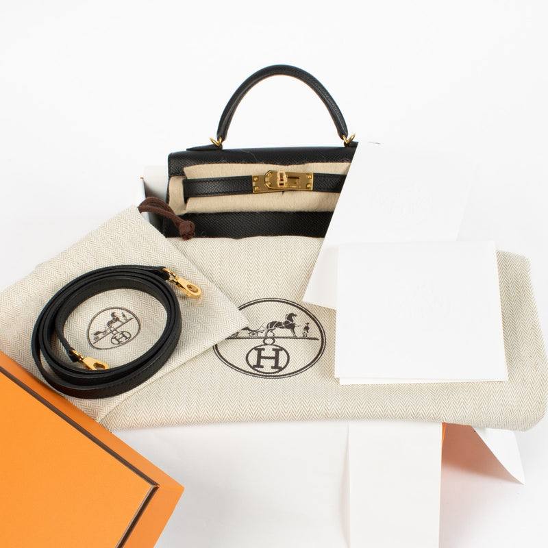 Hermès Kelly Mini II Black Epsom GHW