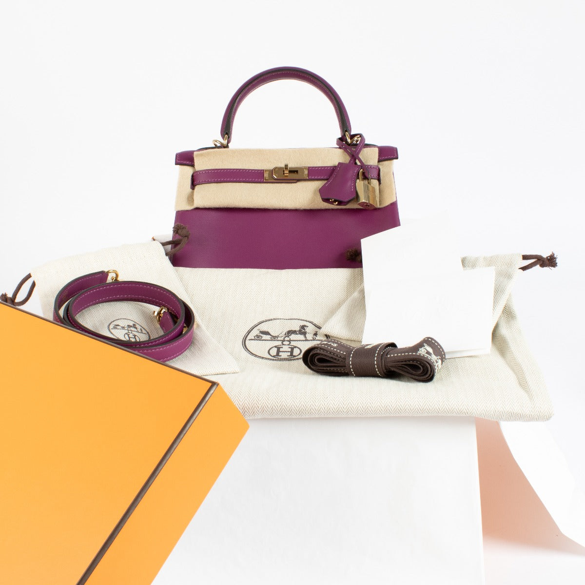 Hermès Kelly 25 Anemone Swift PBHW – Labellov