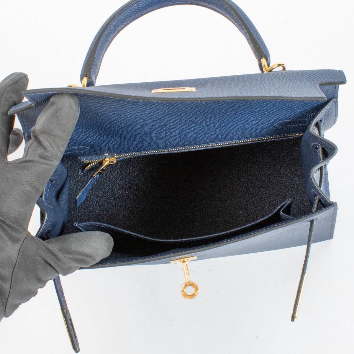 Hermès Kelly 25 Bleu Navy Epsom GHW