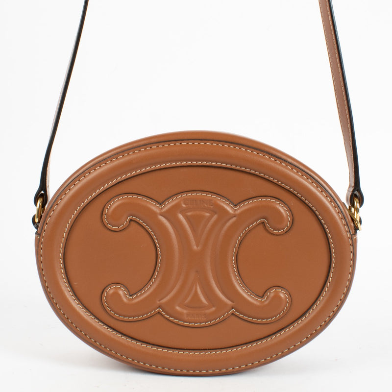 Shop Second Hand Celine Cuir Triomphe Tan Oval Purse on Labellov.com.