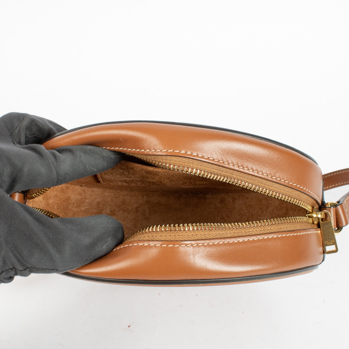 Shop Second Hand Celine Cuir Triomphe Tan Oval Purse on Labellov.com.