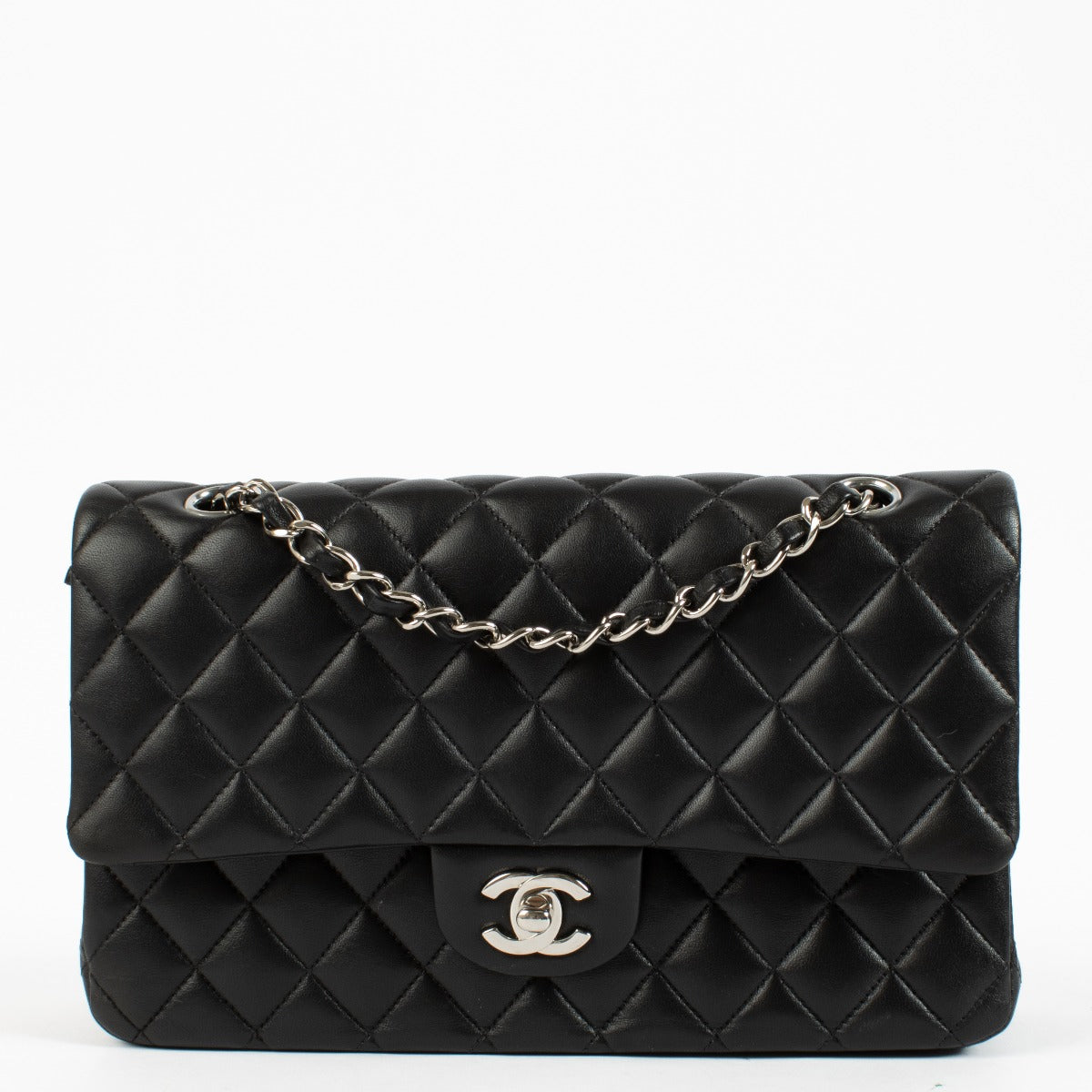 shop 100% authentic second hand Chanel Black Lambskin Medium Classic Flap Bag on Labellov.com