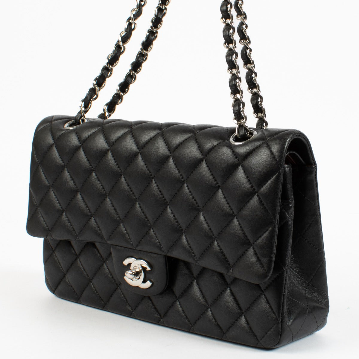 shop 100% authentic second hand Chanel Black Lambskin Medium Classic Flap Bag on Labellov.com