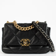 Shop 100% authentic secondhand Chanel Black Medium 19 Lambskin Crossbody on Labellov.com