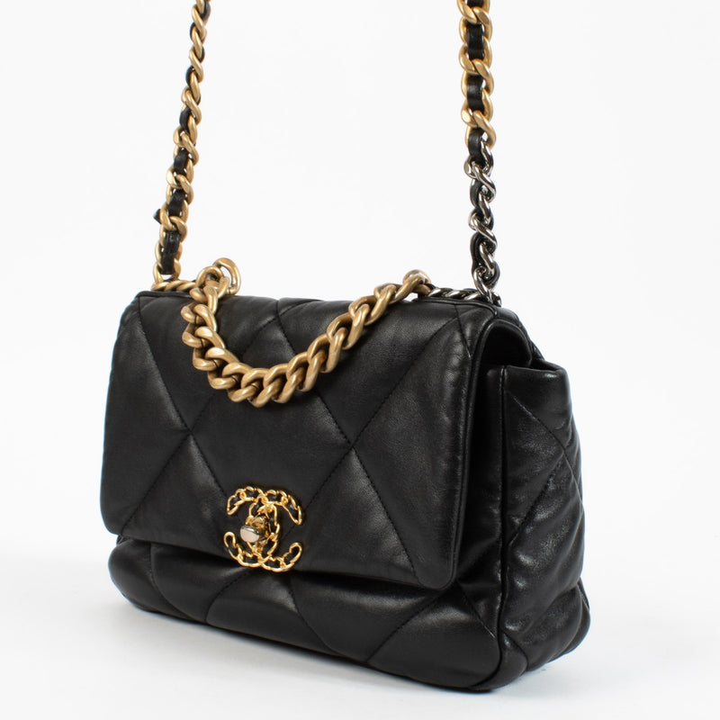 Shop 100% authentic secondhand Chanel Black Medium 19 Lambskin Crossbody on Labellov.com
