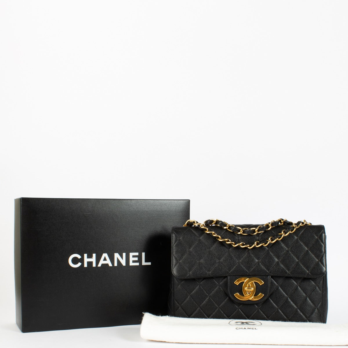 Chanel Black Caviar Jumbo XL Flap Bag