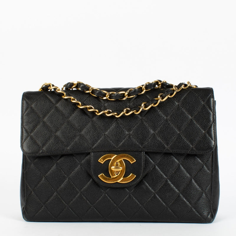 Chanel Black Caviar Jumbo XL Flap Bag