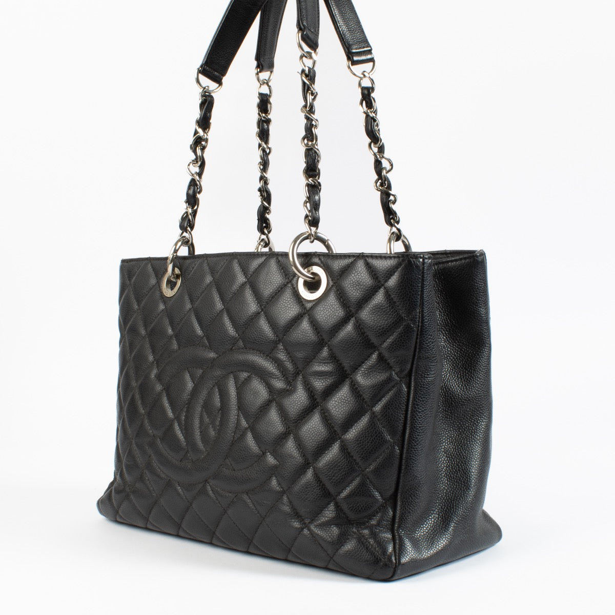 shop authentic Chanel Black GST Shopping Tote Bag on www.labellov.com