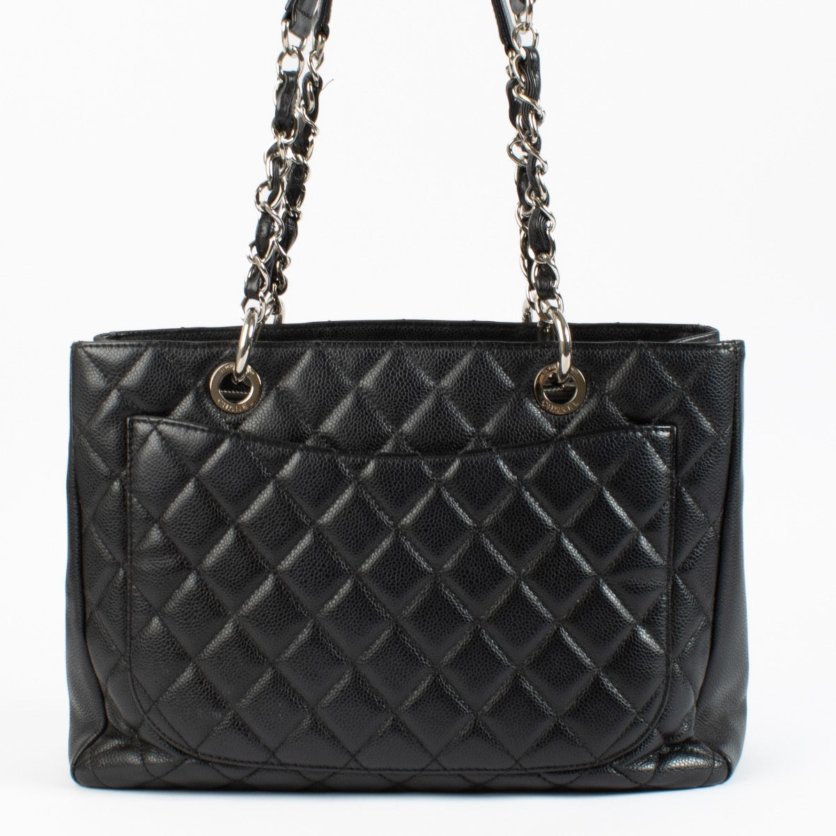 shop authentic Chanel Black GST Shopping Tote Bag on www.labellov.com
